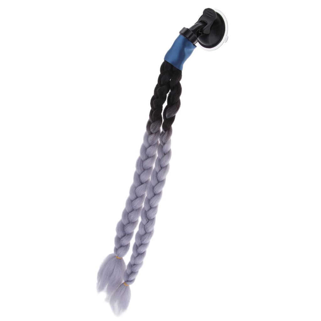 21" Gradient Ramp  Twin Braids / Ponytail Motorcycle Bike  Hair