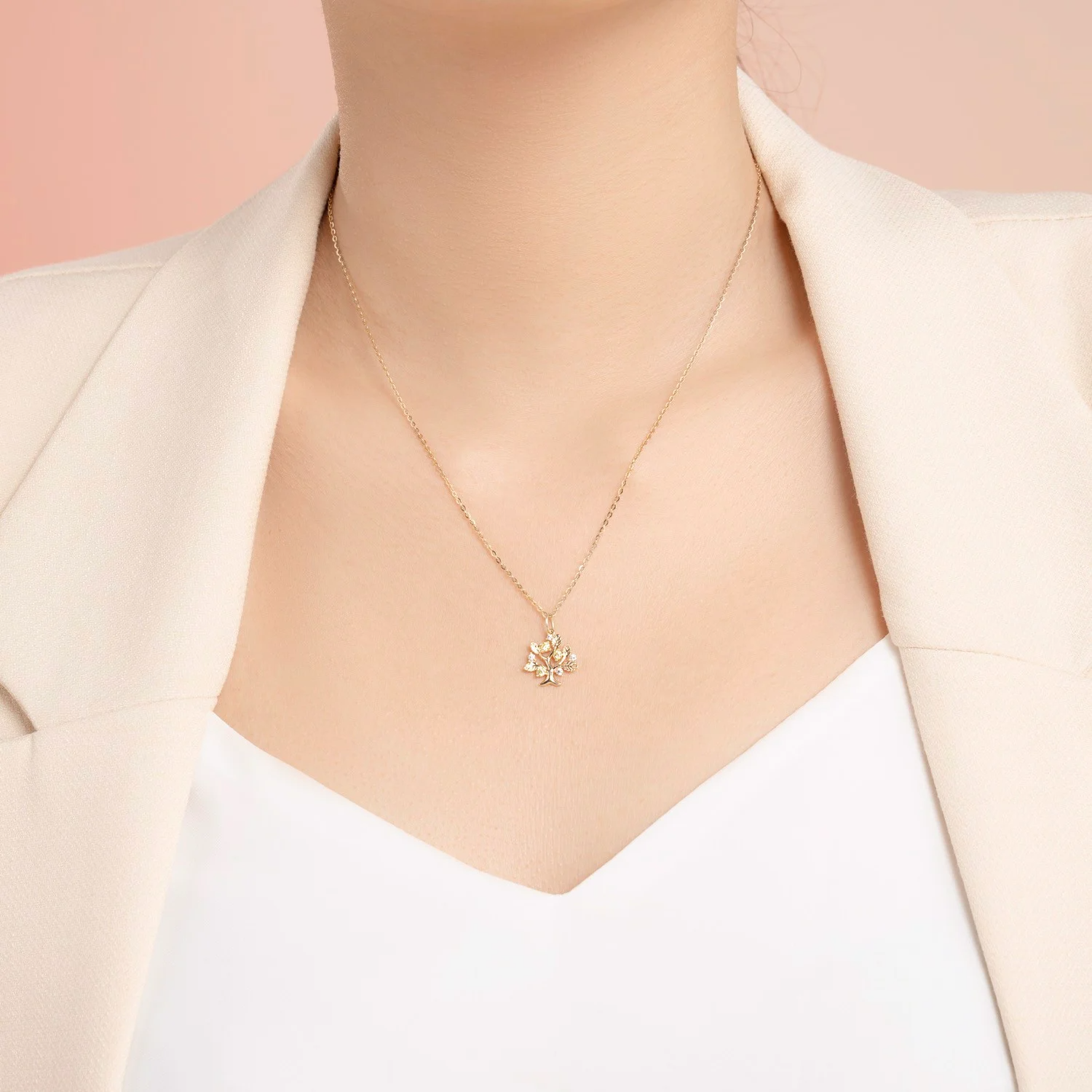 Mặt Dây Chuyền Vàng 14k Cây Sống đời - Mệnh Thổ MDMAMD677 Huy Thanh Jewelry