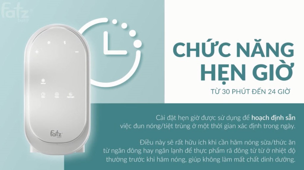 Máy hâm sữa điện tử 2 bình cổ rộng Duo 6 tiệt trùng, hâm thức ăn, hâm nóng nhanh, rã đông hẹn giờ có đèn Led