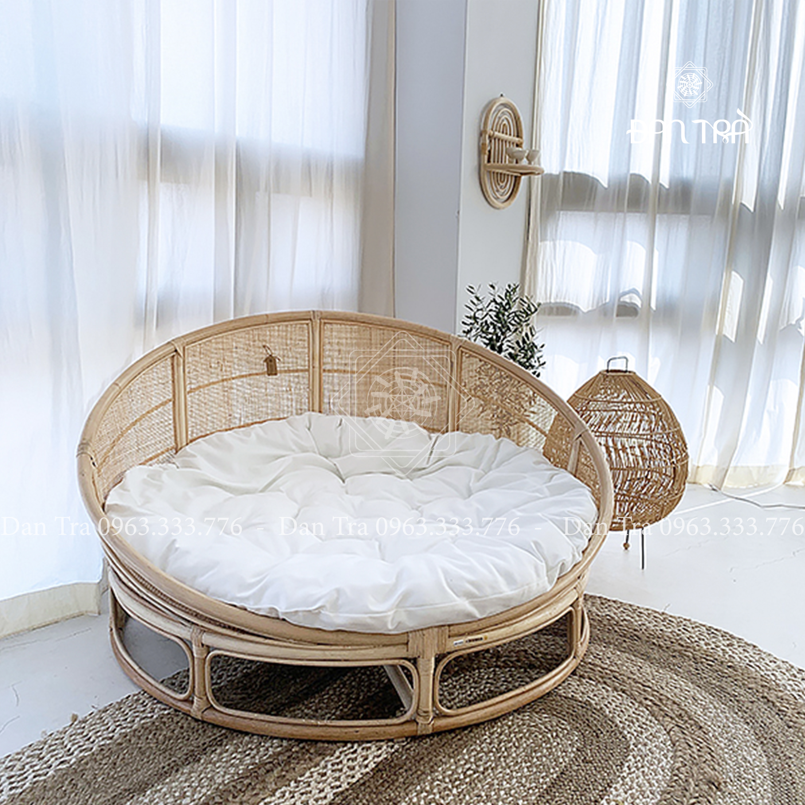 Ghế Mây Tròn Lười Thư Giãn- Ghế Mây Papasan Cách Tân Phong Cách Kiểu Hàn - Kích thước 1m4 form chuẩn truyền thống- Nội Thất Mây Tre Đan Gía Rẻ
