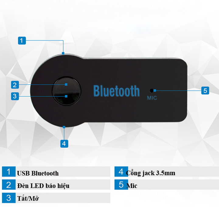 USB bluetooth hỗ trợ kết nối cho xe hơi, loa, âm ly, tai nghe BTR-302 - Hàng Nhập Khẩu