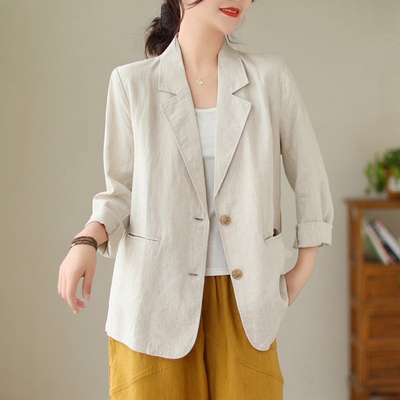 Áo Khoác Blazer Dáng Rộng Thời Trang Công Sở Cho Nữ, Chất Linen Cao Cấp,Màu Sắc Trẻ Trung