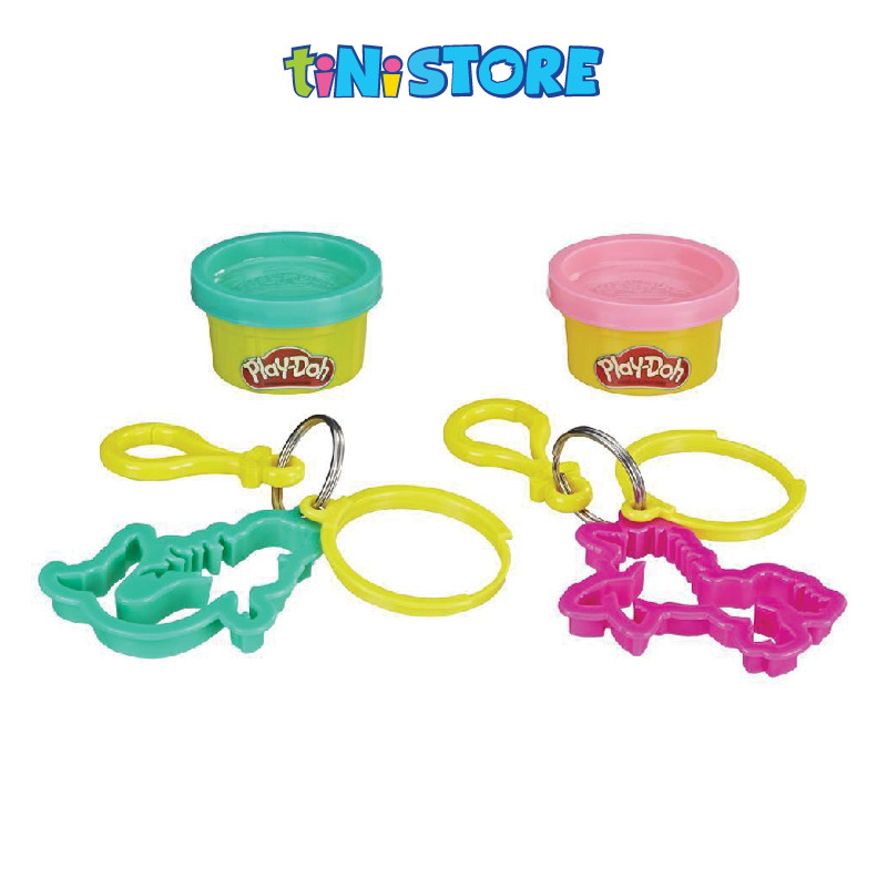 Đồ chơi hộp đất nặn móc khóa khủng long và cá mập Play Doh