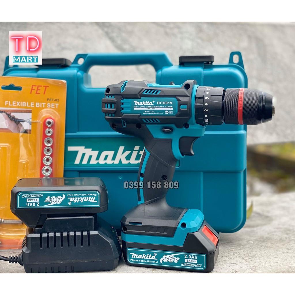 Máy khoan pin makita 36v 3 chức năng, đầu AutoLock 13 Ly