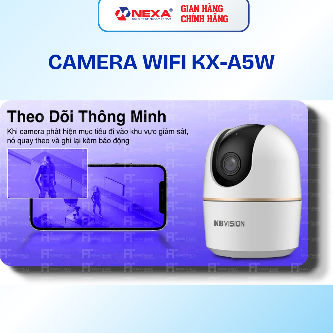 Camera Wifi KBVISION KX-A5W 5MP Xoay 360°, Đàm Thoại 2 Chiều, Cảnh Báo Chuyển Động, Hàng Chính Hãng
