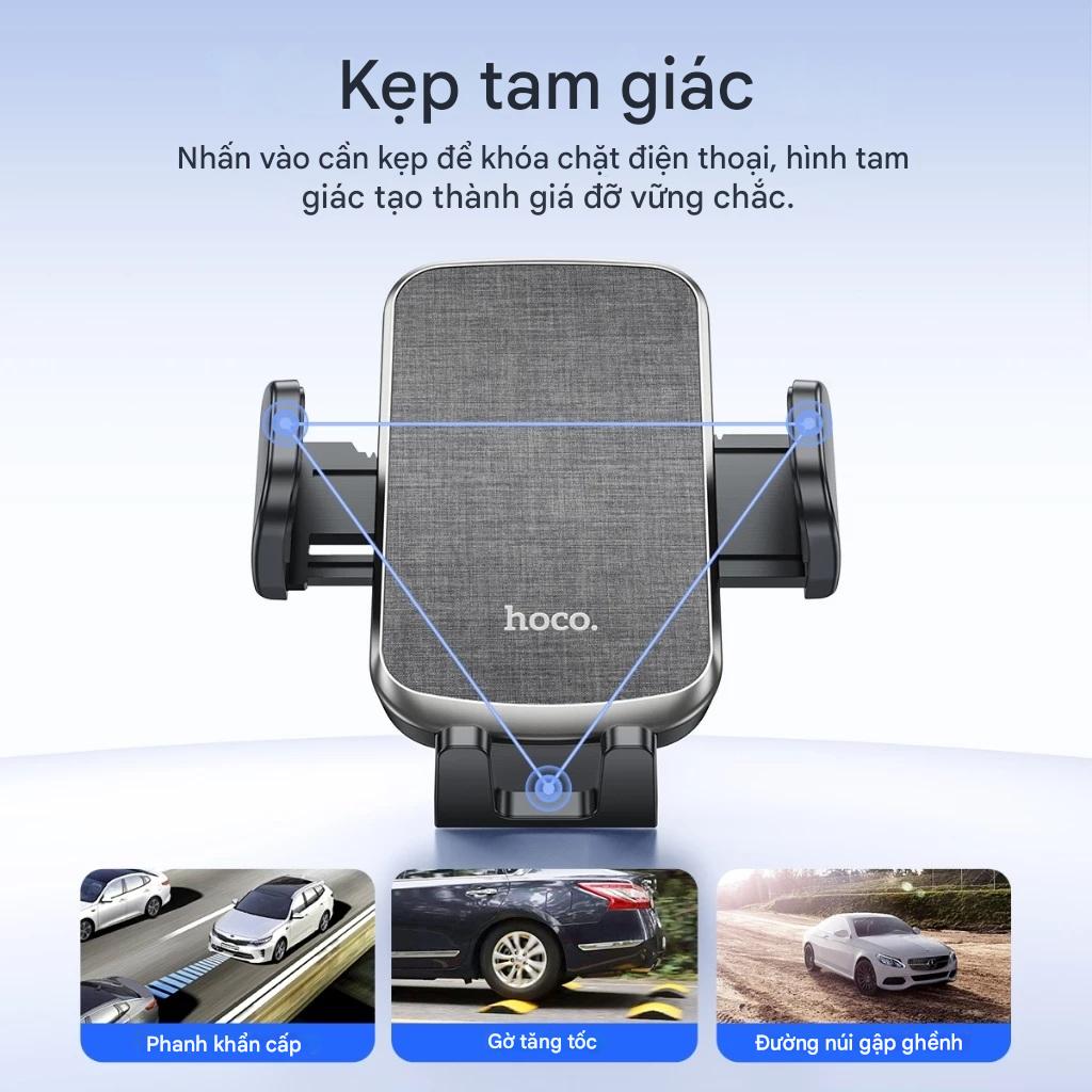 Giá đỡ điện thoại xe hơi kẹp cửa gió Hoco CA94 Polaris xoay 360 độ cho điện thoại 4.5 - 6.7 inch - Hàng chính hãng