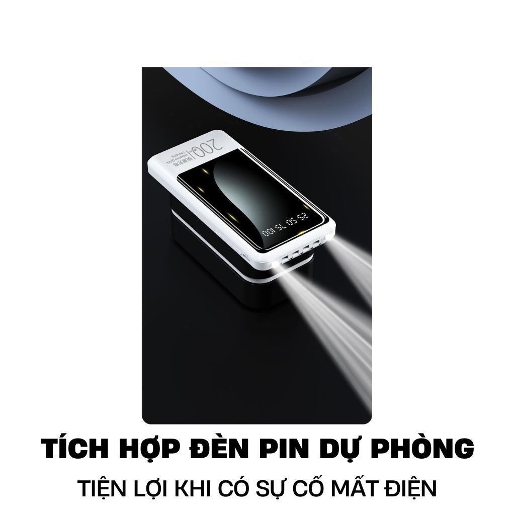 Pin sạc dự phòng hàng chính hãng SYC S140, dung lượng 20000mAh có màn hình hiển thị pin, kèm 4 cáp sạc tiện lợi khi di chuyển