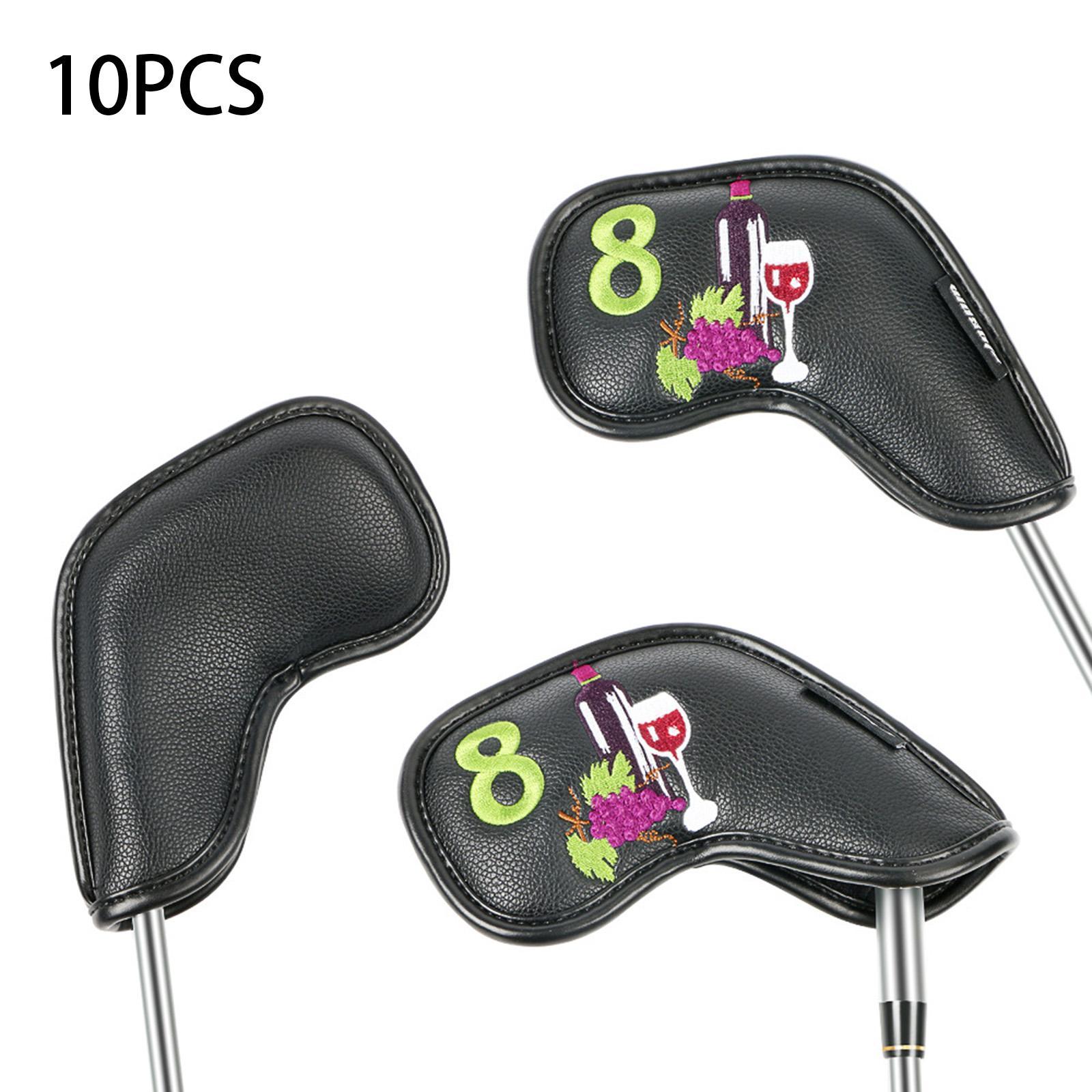 Golf Iron Head Covers Guard 4,5,6,7,8,9,A,S,P,x Waterproof Embroidered