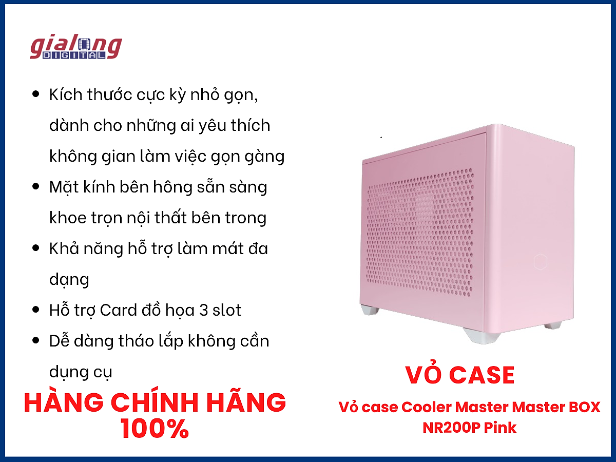 Vỏ case Cooler Master Master BOX NR200P Pink - Hàng chính hãng