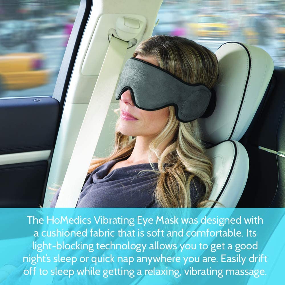 Máy Massage mắt đi kèm tai nghe – Travel eye massager Homedics TA-MSKV100GY