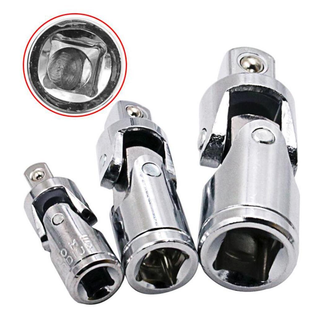 Universal Joint Set 4 Square Drive Ratchet Sockets Adapters 1/4" 3/8" 1/2"