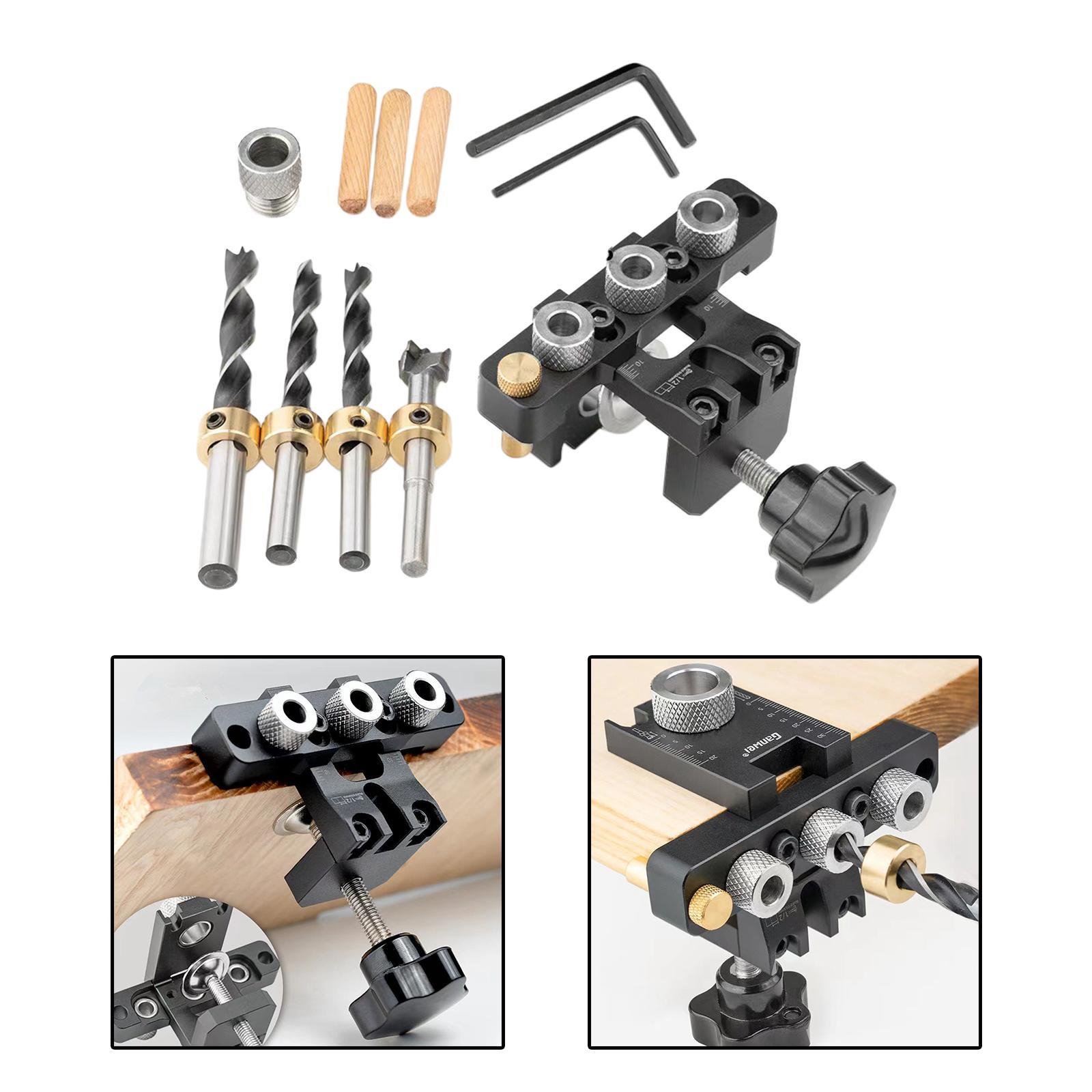 Positioning Puncher Woodworking Punching Tool 3 in 1 Woodworking Self Centering Dowel Drill Guide for Crafting Carpentry Tool
