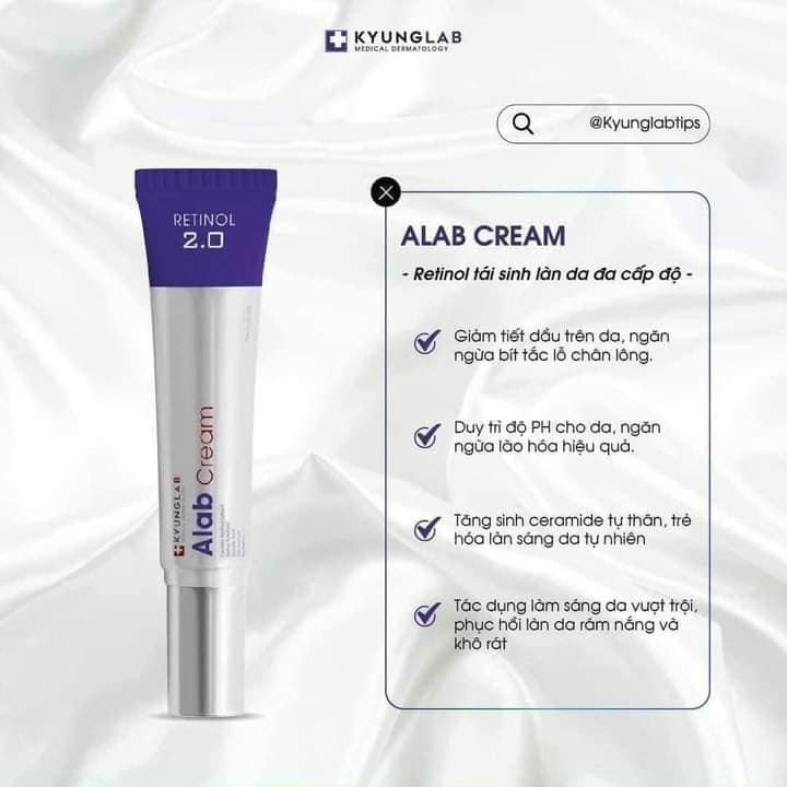 Kem dưỡng thế hệ mới Retinol Alab Cream Kyung Lab 30ml - phục hồi dưỡng trắng da ngừa mụn