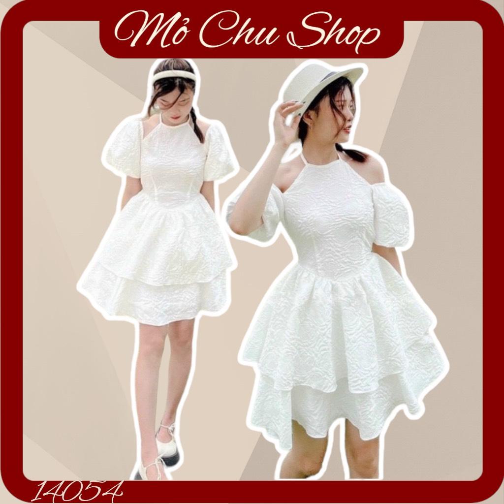 ĐẦM XOÈ GẤM CỔ YẾM 2 TẦNG 14054