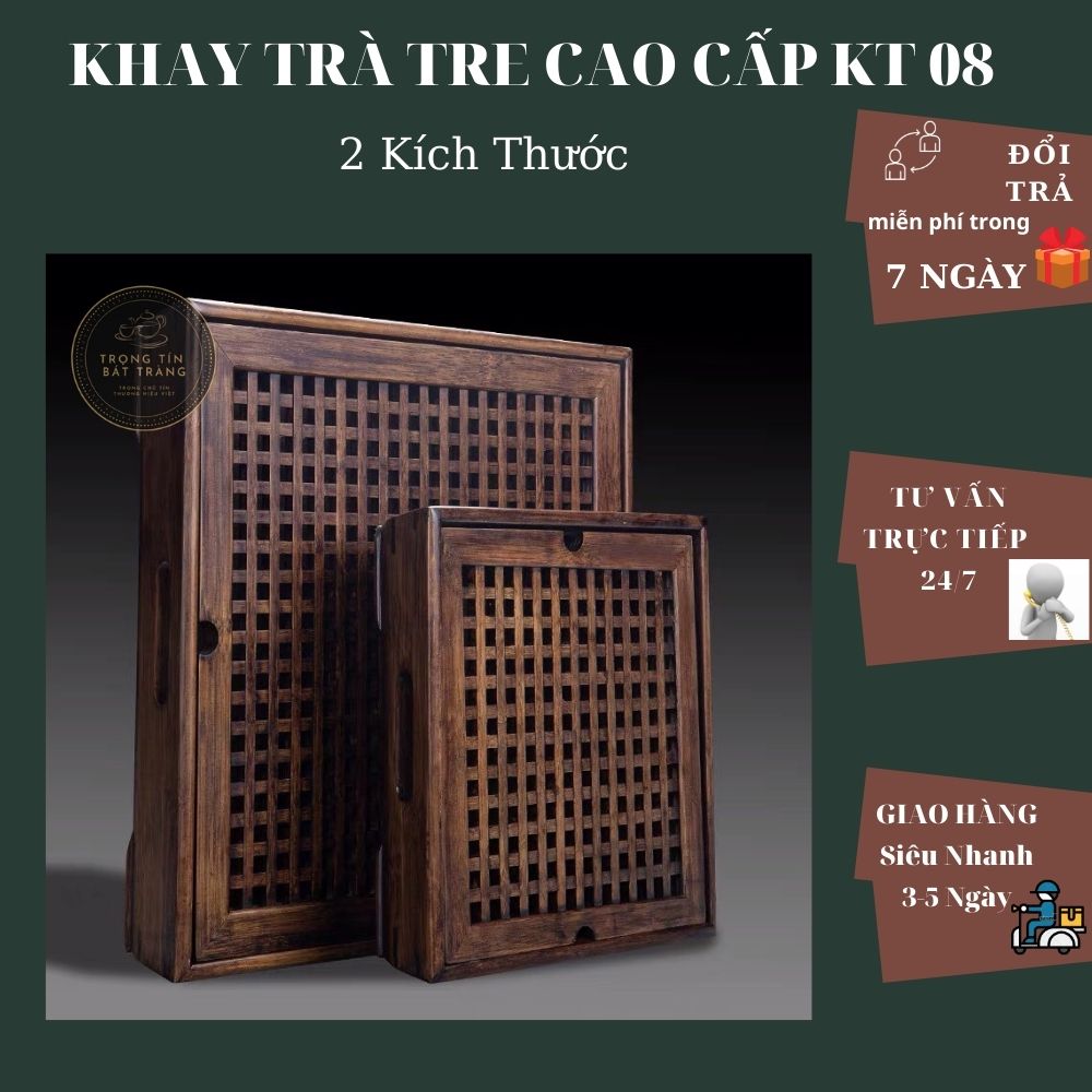 Khay Trà Tre Cao Cấp Vuông KT 08