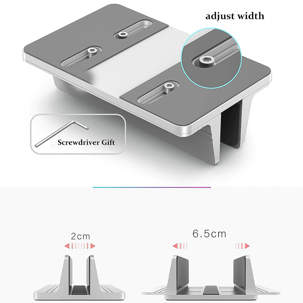 Vinetteam Giá đỡ Kiêm Đế Dựng Đứng Một Khe Dành Cho Laptop Macbook Ipad Surface Có Thể Điều Chỉnh Bằng Nhôm Nguyên Khối - Hàng Chính Hãng