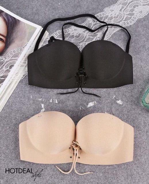 Áo lót su dây rút kèm dây lưng trong suốt, mút bàn tay siêu dày cao cấp