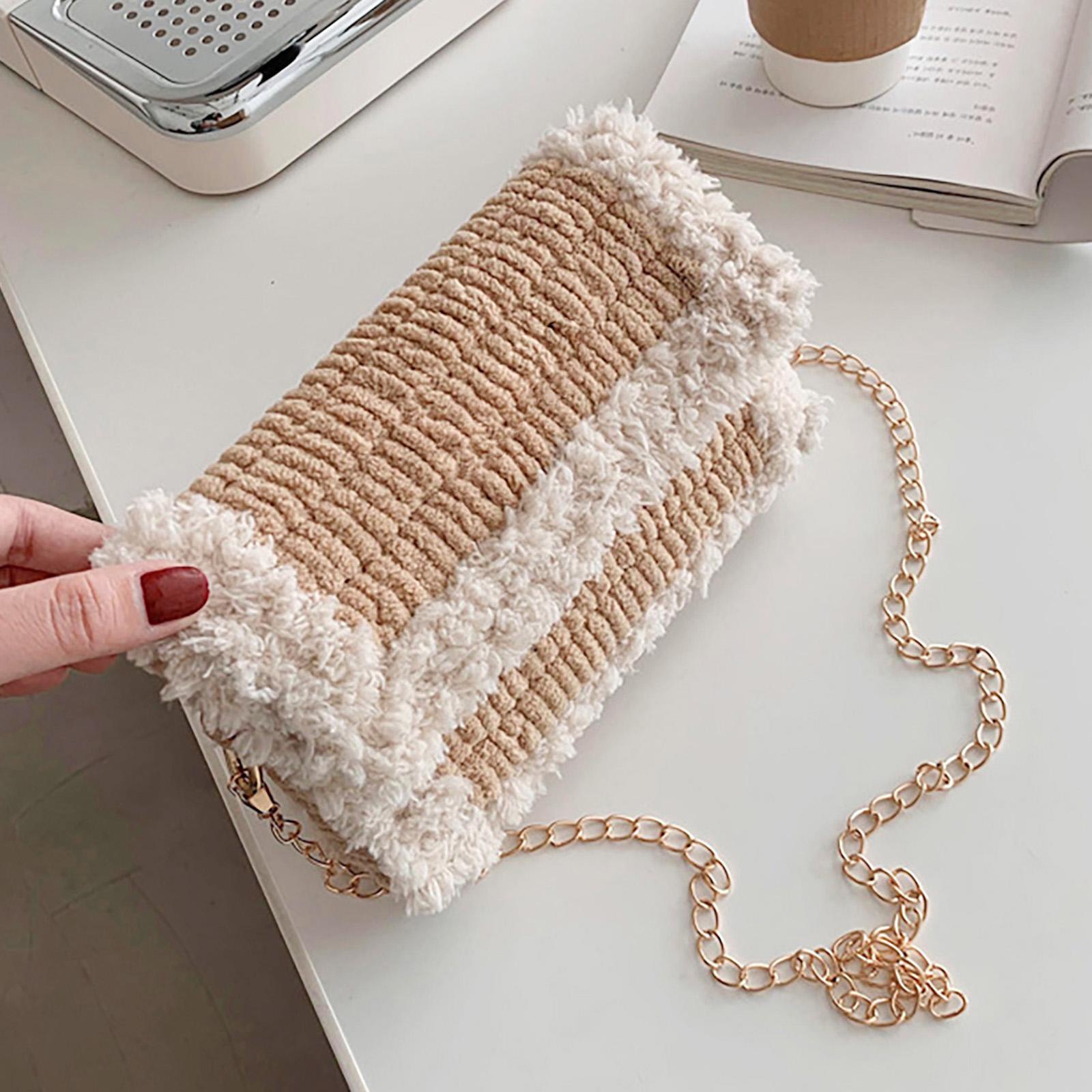 Bag DIY Materials with Straps Hand Knit Woven Bag Bag Knitting Plastic Mesh Template Bag Making Kit