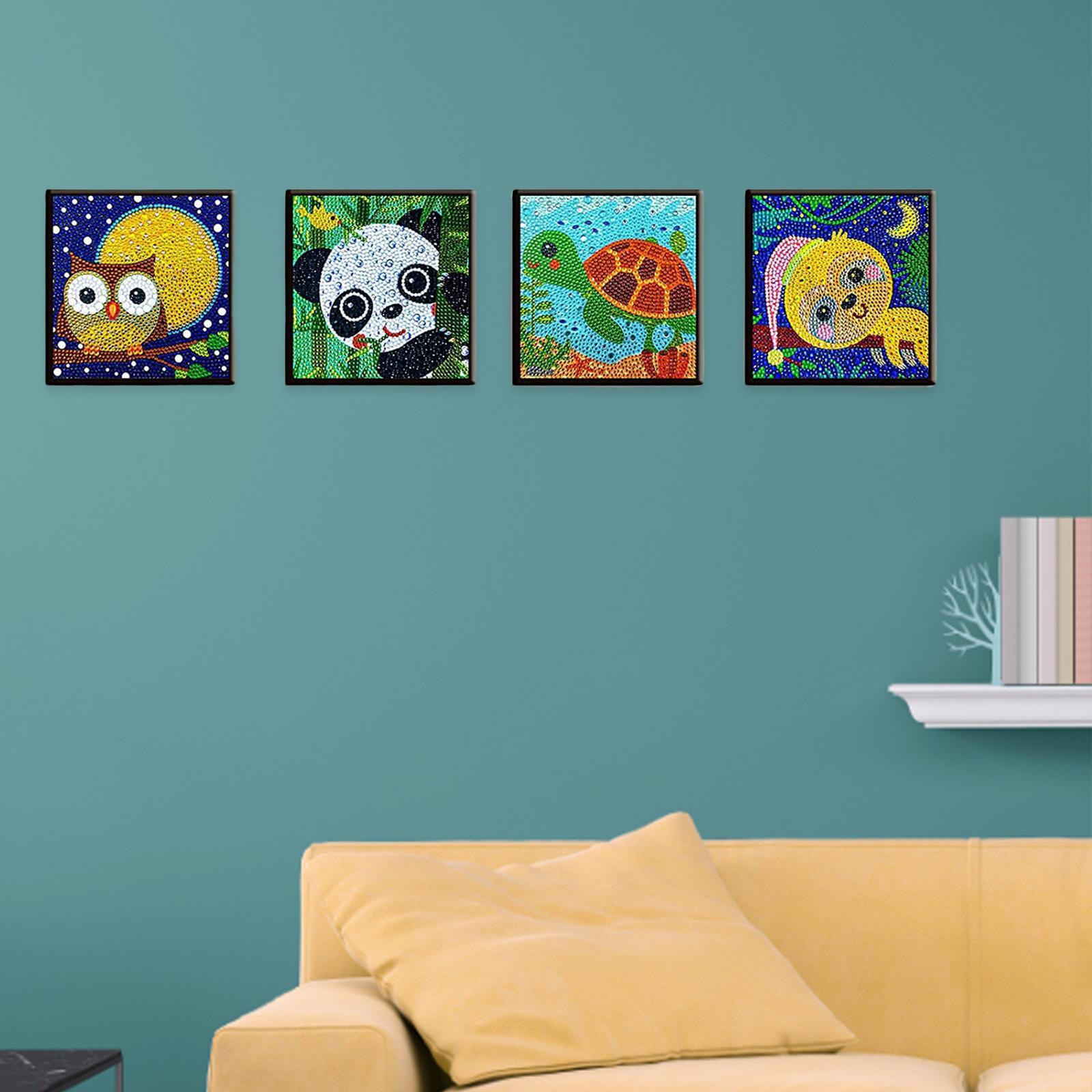 DIY 5D diamond paint Kit with Wooden Frame Cute for home Beginners