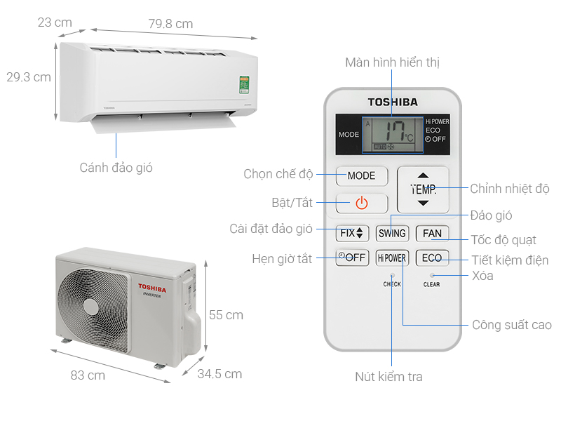 Máy lạnh Toshiba Inverter 2 HP RAS-H18S5KCV2G-V - HÀNG CHÍNH HÃNG - CHỈ GIAO HCM