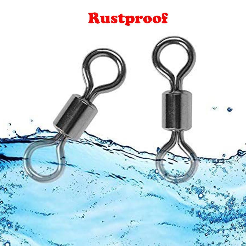 200-500pcs Fishing Rolling Barrel Swivel Connector Tackle Strong Copper Black Nickel Saltwater Fishing Swivels Hooks Lines Connect Hooks