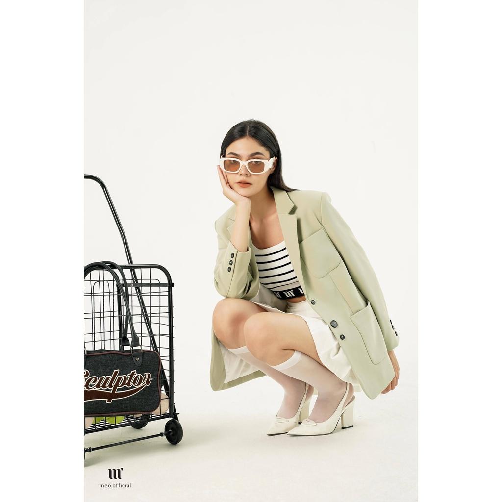Áo blazer nữ Méo shop dài tay có túi hộp phối cúc Sunyta