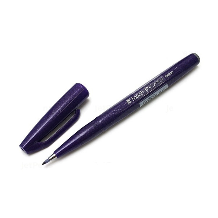Bút lông viết chữ calligraphy Pentel Fude Touch Brush Sign Pen - Màu tím