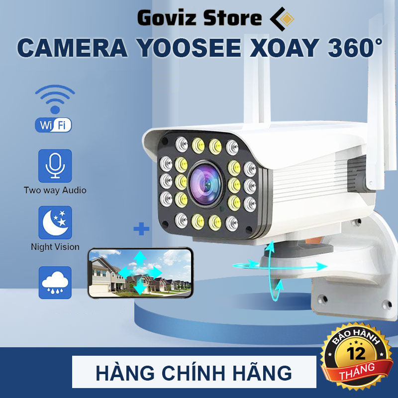 Camera Wifi Yoosee 3.0 Mpx Full HD, Dòng Ngoài Trời Xoay 360° 4 râu 20 LED Xem Đêm Có Màu-Đàm Thoại 2 Chiều-Phát Hiện Chuyển Động Chống Trộm-Hàng Nhập Khẩu