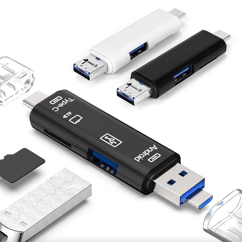 Đầu Đọc Thẻ Nhớ SD USB 2.0 5 Trong 1 Type c/Micro/TF/OTG/USB 2.0 Cho Laptop/Android/IOS