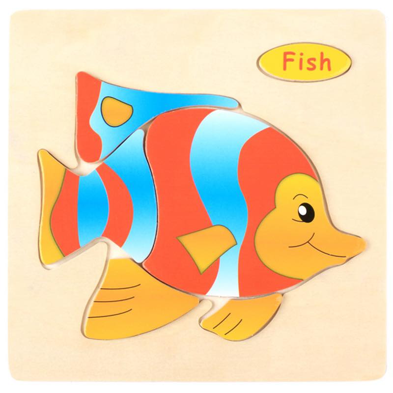 Bộ ghép hình logic 5 con vật bằng gỗ-Mykids