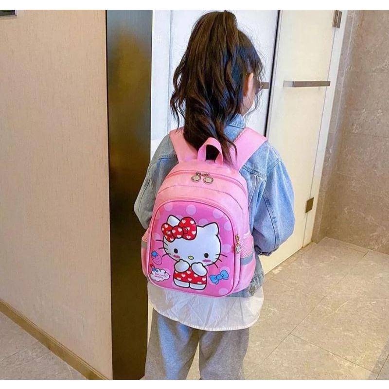 BALO MẪU GIÁO CHO BÉ GÁI ĐI HỌC HÌNH HELLO KITTY MÀU HỒNG