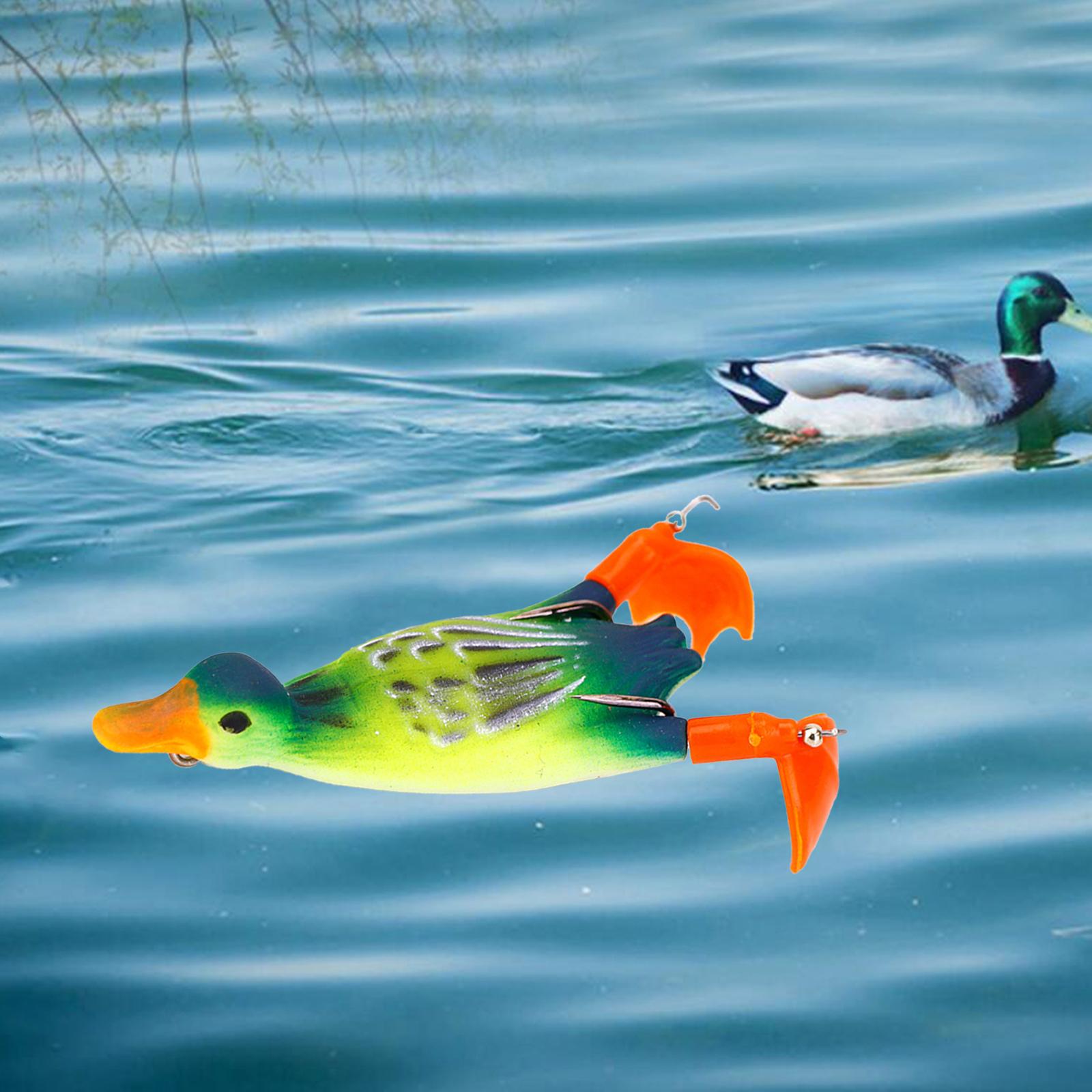 Duck Lure Soft Bait Silicone Fishing Lures Hooks , Realistic Propeller Floating Duckling Swimming Lures for Freshwater Saltwater Tackle Accessories