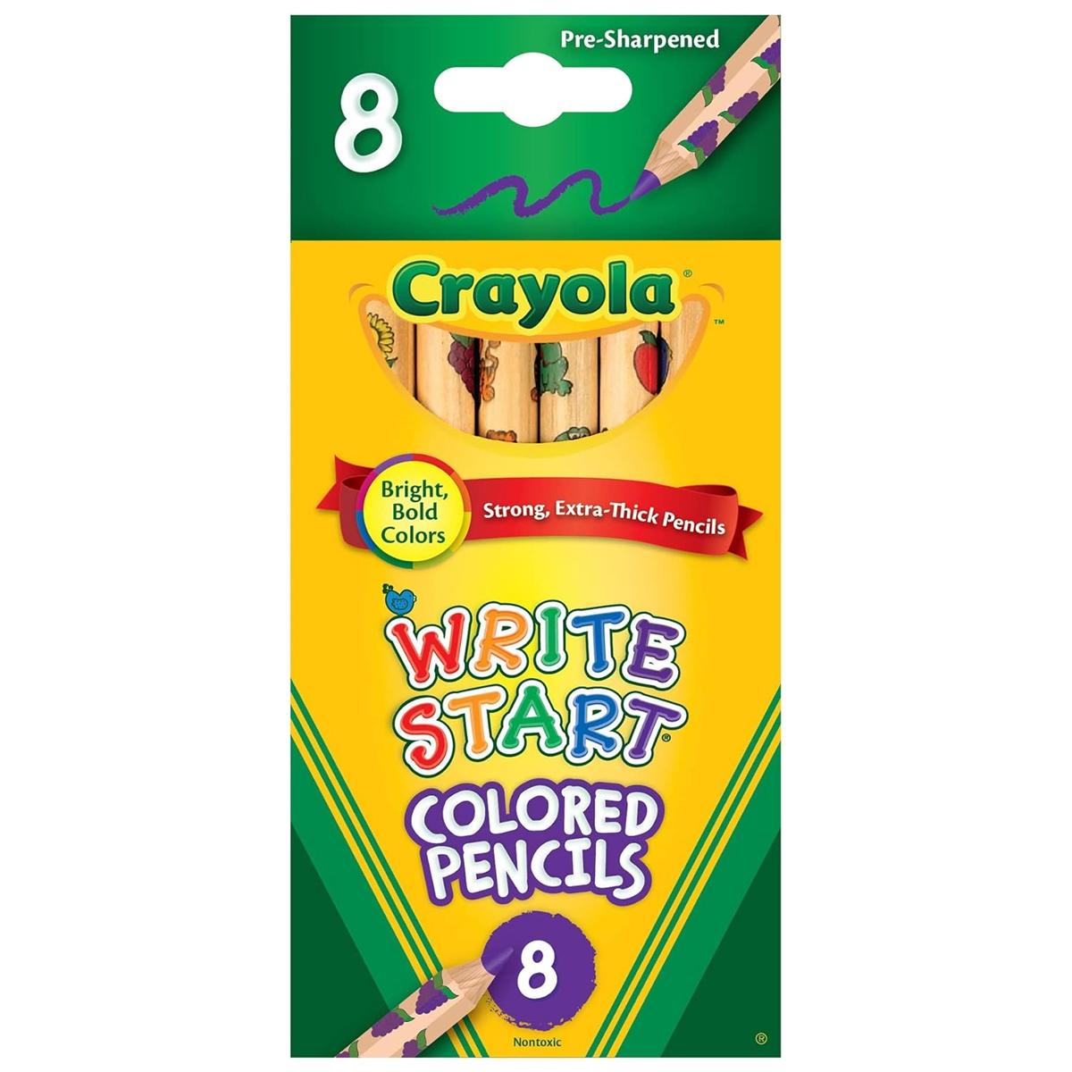Hộp 8 Bút Chì Màu Write Start Thân Bút Lục Giác Dễ Cầm Nắm - Crayola 684108
