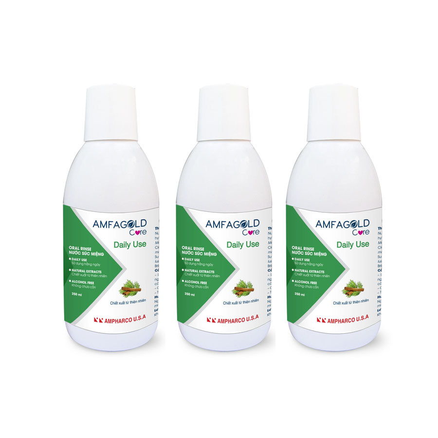 Combo 3 chai nước súc miệng hàng ngày AMFAGOLD Care DAILY USE (250ml/Chai)