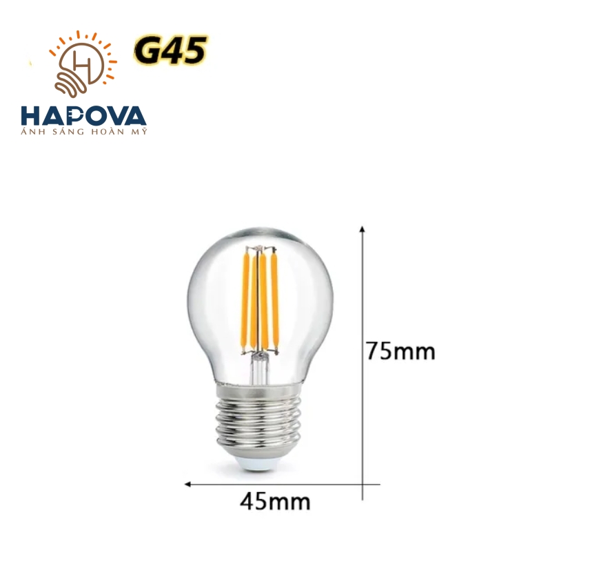 Bóng đèn led edison G45 trang trí công suất 4W HAPOVA ADONI