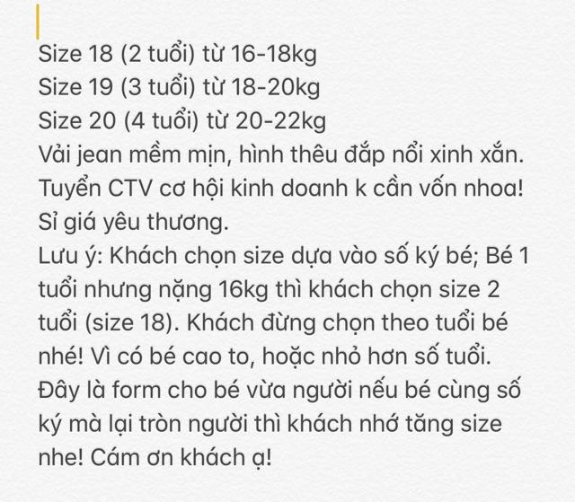 Yếm jean cho bé gái Y8570 (có bảng size hình cuối)