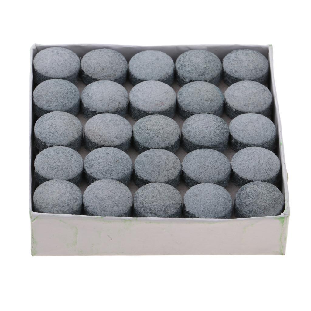 50pcs/Box Billiard Snooker Pool Leather Stick Tip Head Replacement 13mm