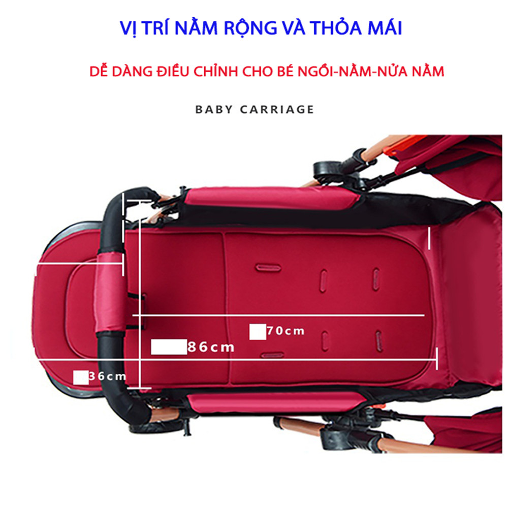 Xe Đẩy Cho Bé, Xe đẩy em bé 2 Chiều 3 Tư Thế XĐHY1299