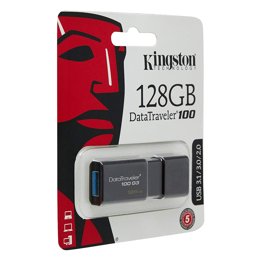 USB Kingston DT100G3 128GB USB 3.0 - Hàng Chính Hãng
