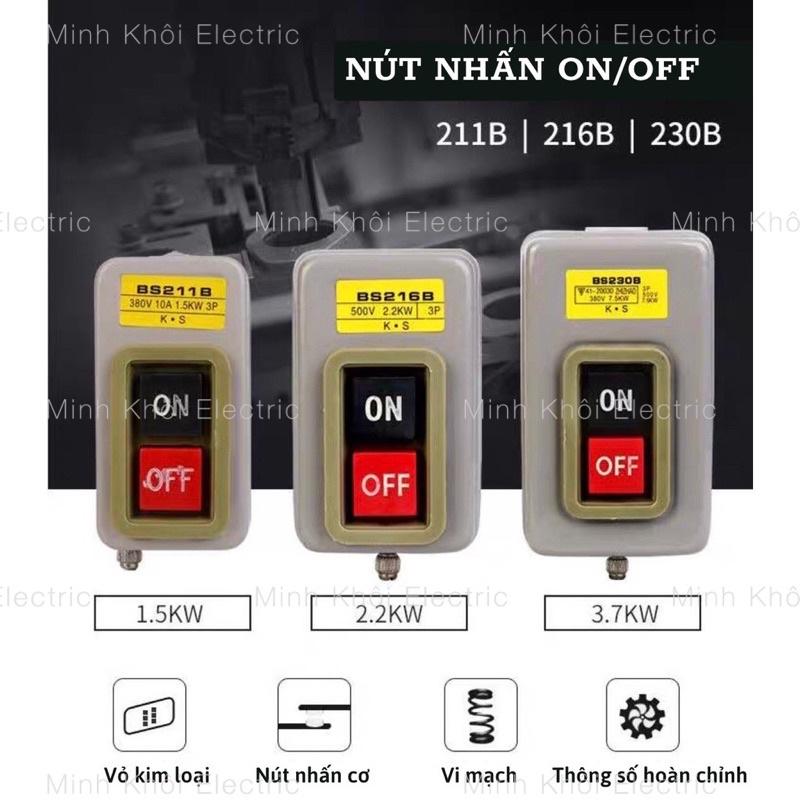 Công Tắc Nút Nhấn 3 Pha On Off, công tắc nút nhấn nguồn, hộp điều khiển 2 nút on off