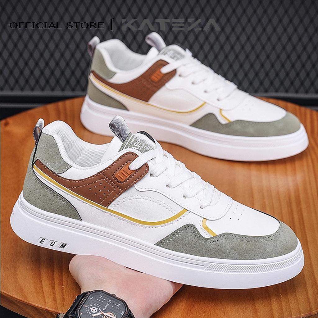 Giày nam thể thao thời trang cổ thấp dễ phối đồ chất da đẹp đủ full size, Giày sneaker nam KATEZA62