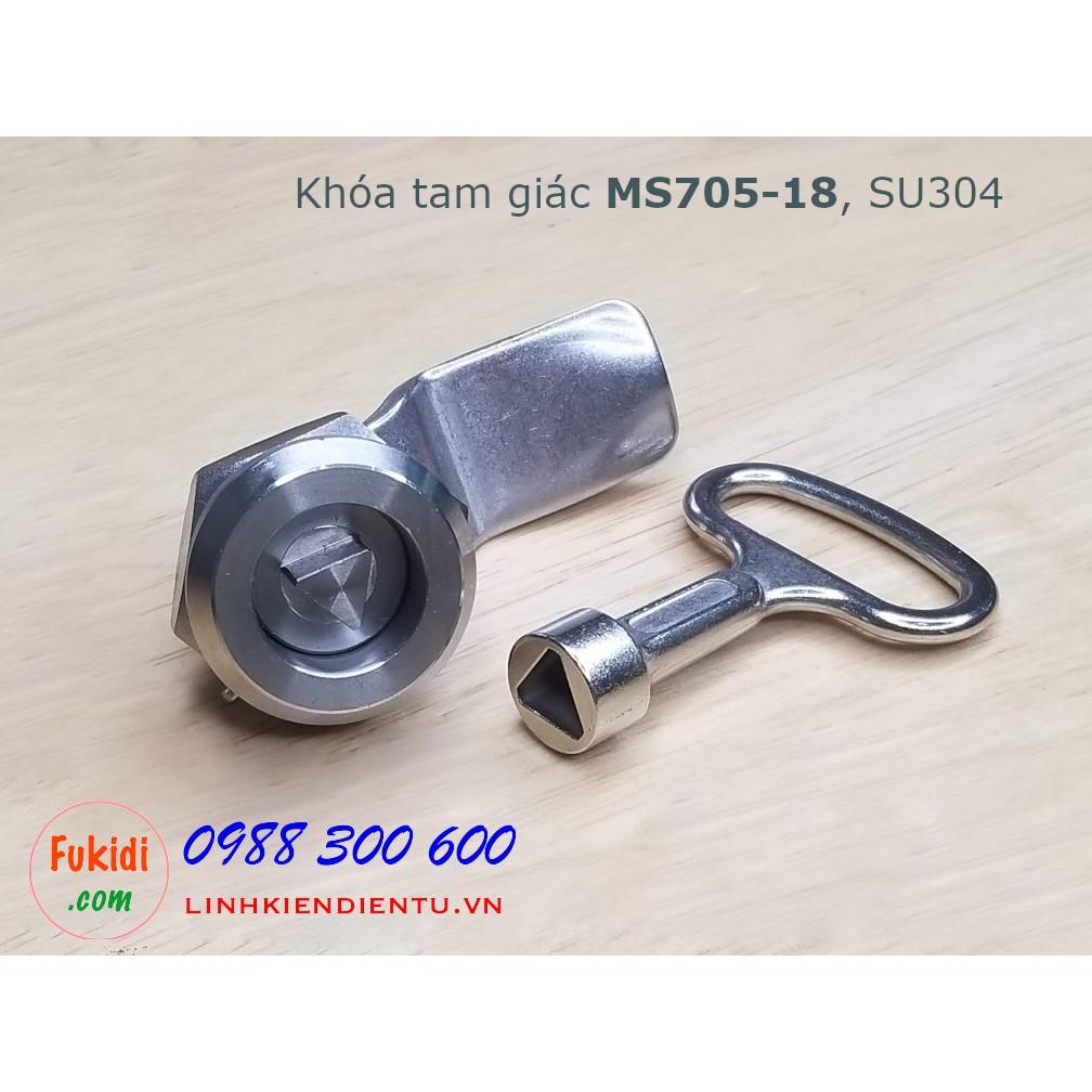 Khóa tủ điện MS705-18 chất liệu SU304 khóa tam giác, vuông và chữ S