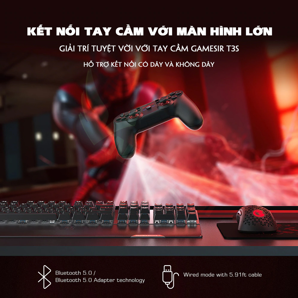 Tay Cầm Chơi Game Không Dây GameSir T3S Bộ Điều Khiển Trò Chơi Máy Tính Dành Cho Nintendo Switch Windows PC Các Thiết Bị IOS Và Android - Hàng Chính Hãng