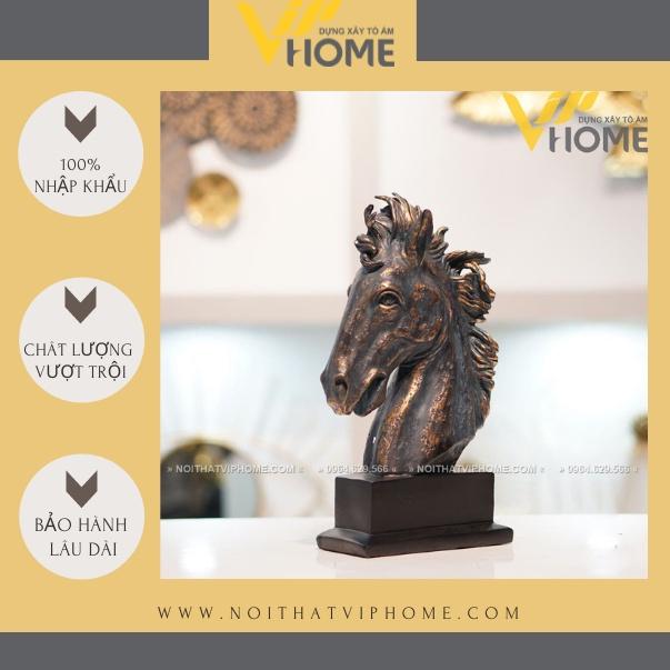 Đồ decor trang trí nội thất đầu ngựa kiểu dáng nghệ thuật, sang trọng, hiện đại DDB 00327