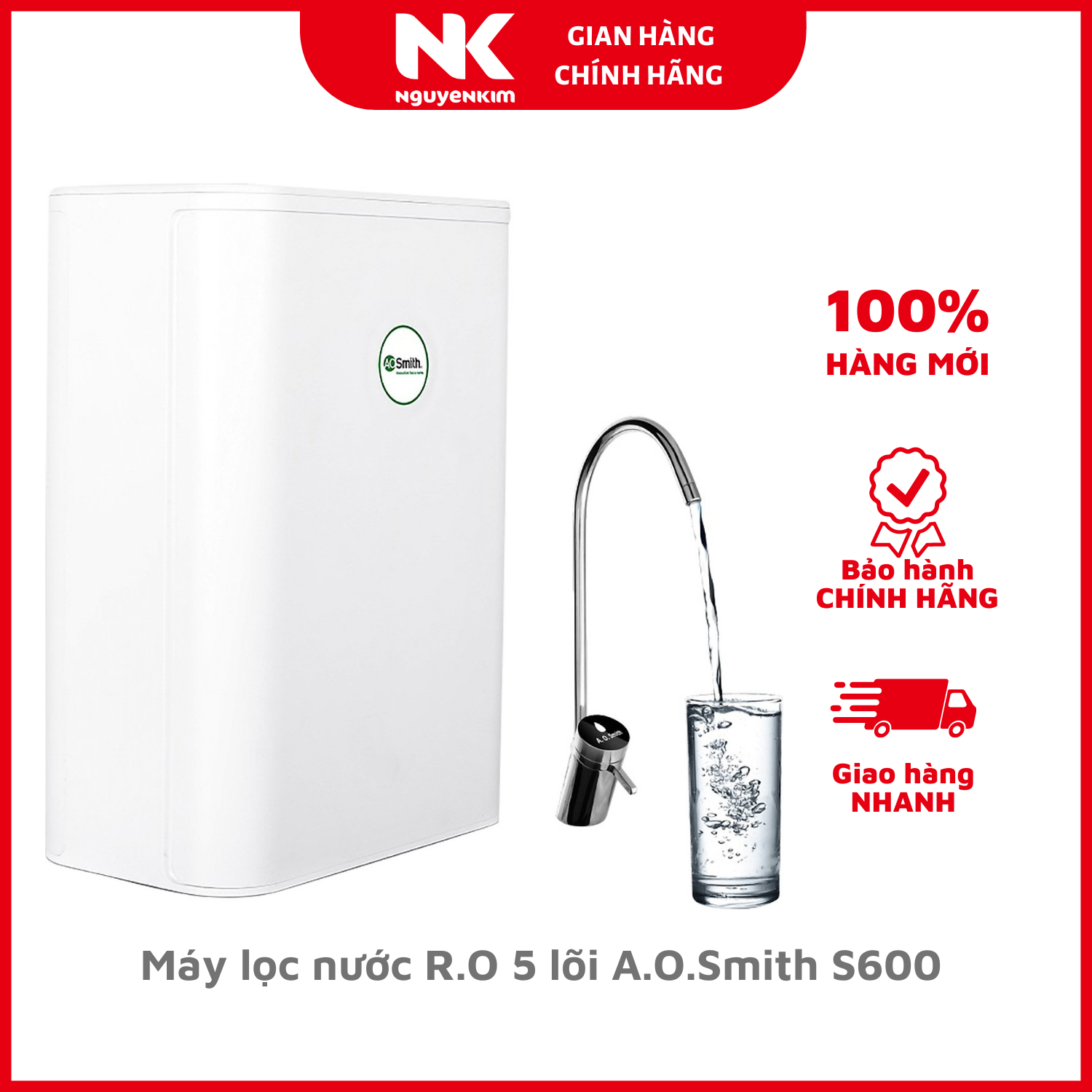 Máy lọc nước R.O 5 lõi A.O.Smith S600 - Hàng Chính Hãng