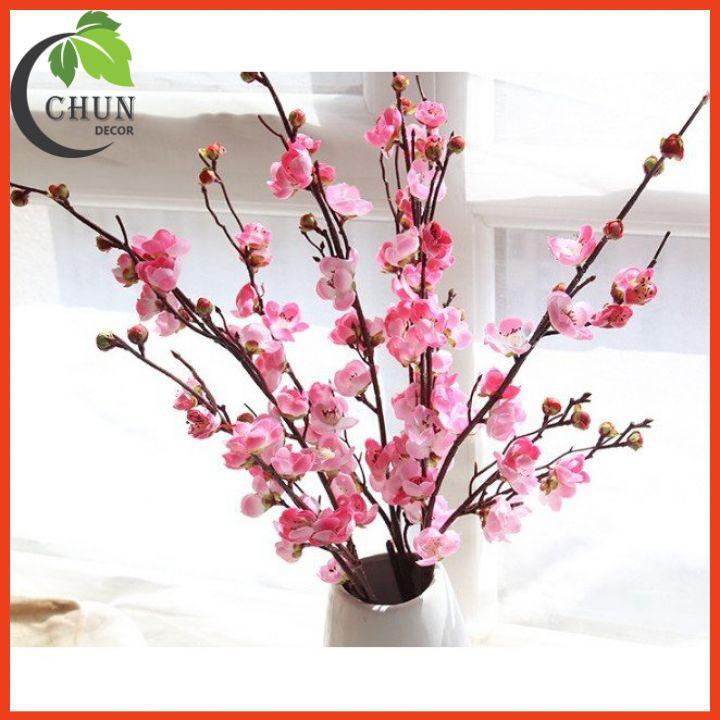 Hoa giả, cành đào cổ dài 70cm trang trí nhà cửa, văn phòng, cửa hàng, làm đạo cụ chụp ảnh
