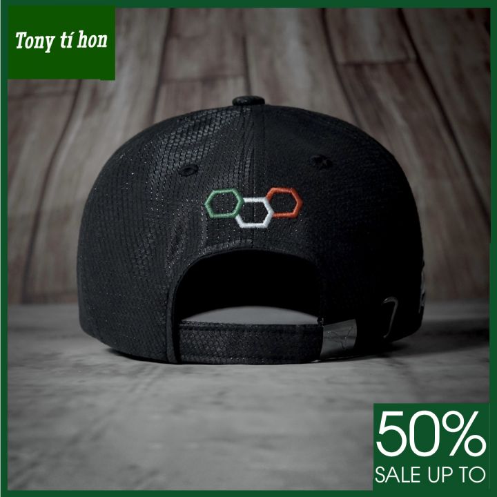 Tony tí hon - Mũ nón kết lưỡi trai lam.borrghi logo thêu phối da thời trang nam nữ cao cấp cá tính màu đen/ màu xanh