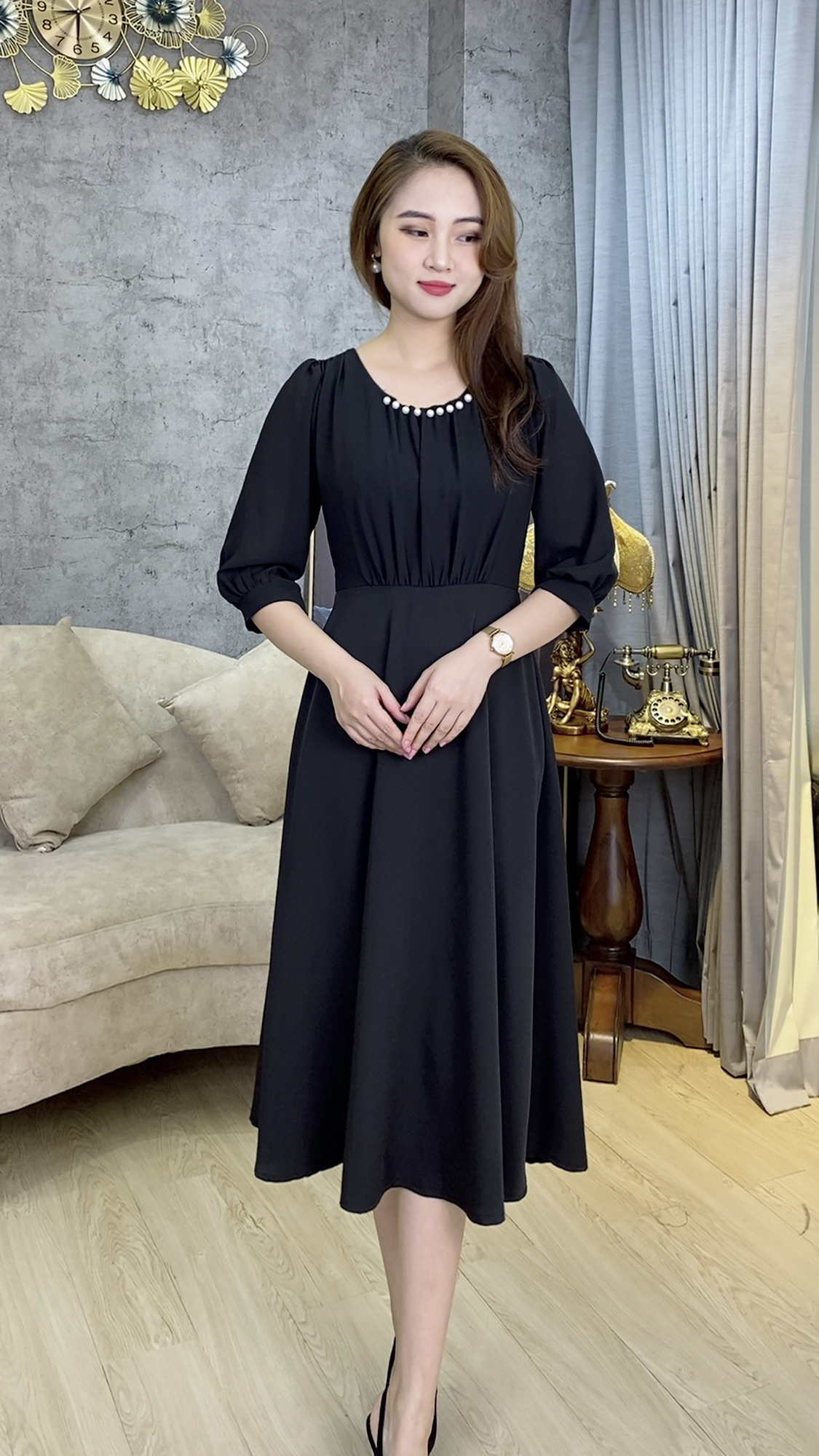 Đầm Suông Dáng Dài [ Linh Trà ] (TM 476) Cao Cấp Vải Voan Chiffon Cực Đỉnh Sang Chảnh Quý Phái Dành Riêng Cho Mẹ Cho Bà