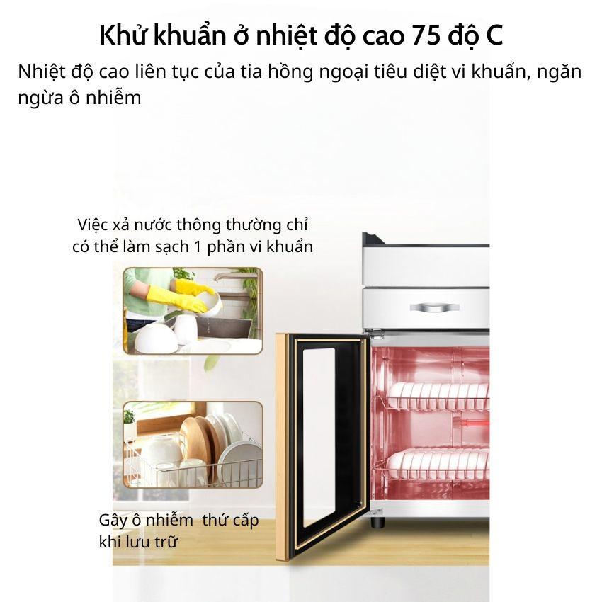 Tủ sấy khử khuẩn bát đũa Neutrino 55L màn LCD sang trọng ,Máy sấy bát đũa, Máy khử trùng chén bát đũa bằng ion âm siêu sạch mẫu 2024