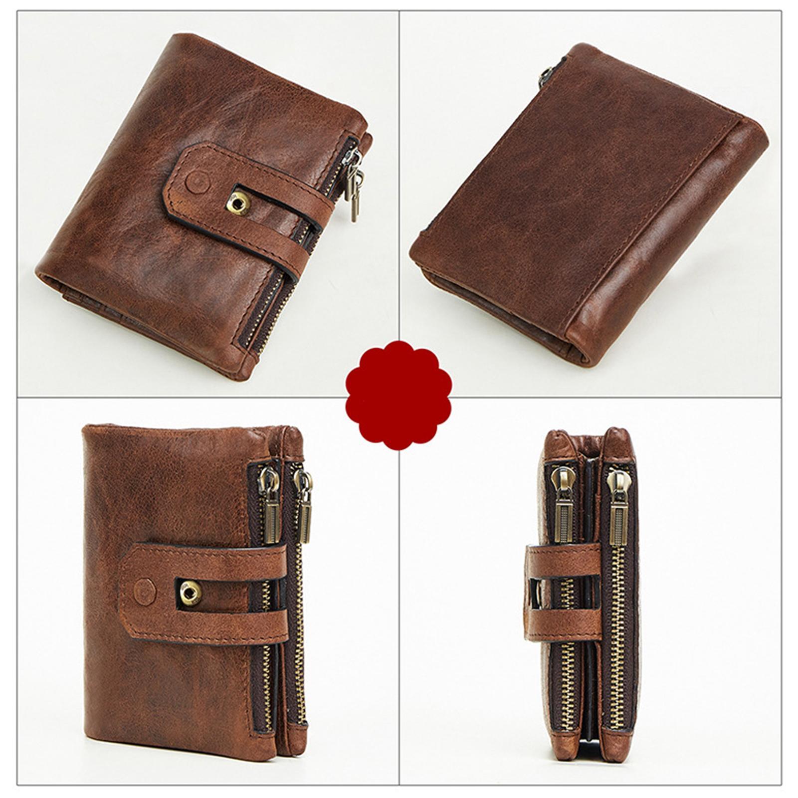 Soft RFID Blocking Women Men Wallet ,with Snap Zip ,Multi Card Case ,Cowhide Bifold Credit Card Holder ,Coin Pocket